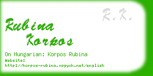 rubina korpos business card
